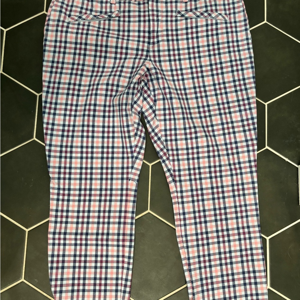 GAP Signature Skinny Ankle Pink & Blue Plaid Women’s Pants